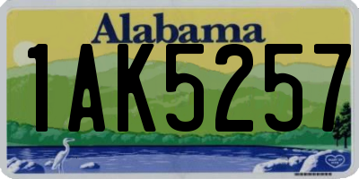 AL license plate 1AK5257