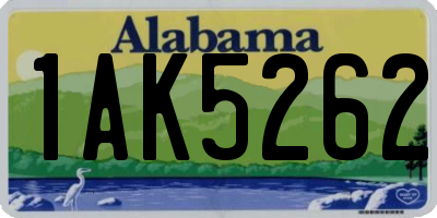 AL license plate 1AK5262