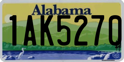 AL license plate 1AK5270