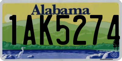 AL license plate 1AK5274