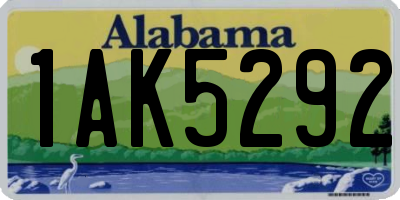 AL license plate 1AK5292