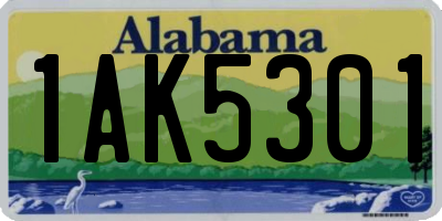 AL license plate 1AK5301