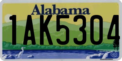 AL license plate 1AK5304