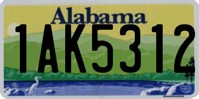 AL license plate 1AK5312