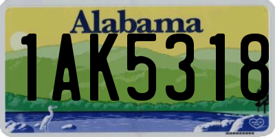 AL license plate 1AK5318