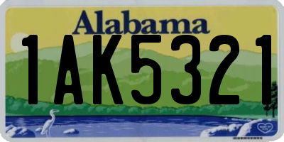 AL license plate 1AK5321