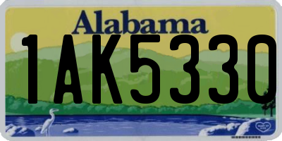 AL license plate 1AK5330