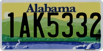 AL license plate 1AK5332