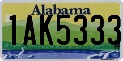 AL license plate 1AK5333