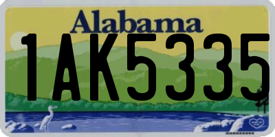 AL license plate 1AK5335