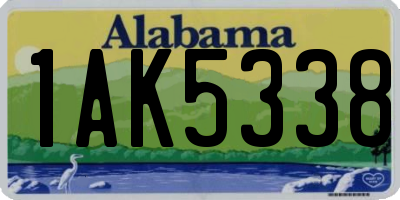 AL license plate 1AK5338