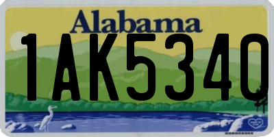 AL license plate 1AK5340