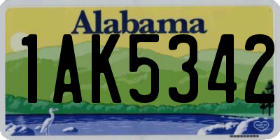 AL license plate 1AK5342