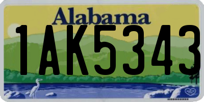 AL license plate 1AK5343