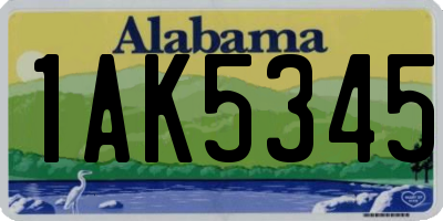 AL license plate 1AK5345