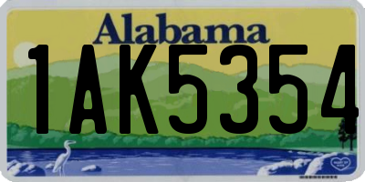 AL license plate 1AK5354