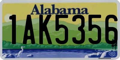 AL license plate 1AK5356