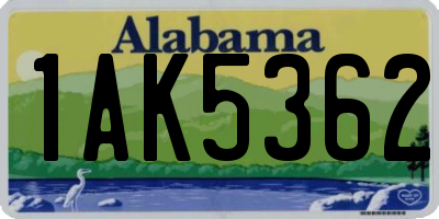AL license plate 1AK5362