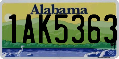 AL license plate 1AK5363