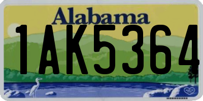 AL license plate 1AK5364
