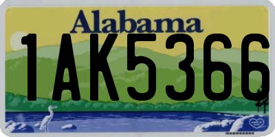 AL license plate 1AK5366