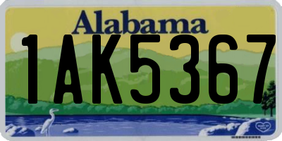 AL license plate 1AK5367