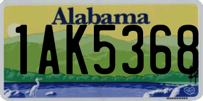 AL license plate 1AK5368