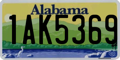 AL license plate 1AK5369