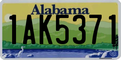 AL license plate 1AK5371