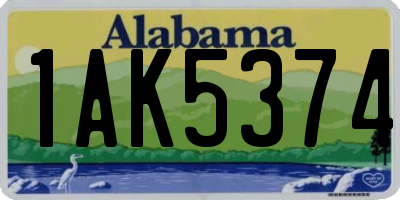 AL license plate 1AK5374