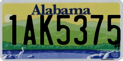 AL license plate 1AK5375