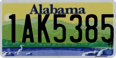 AL license plate 1AK5385