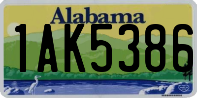 AL license plate 1AK5386