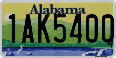 AL license plate 1AK5400