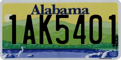 AL license plate 1AK5401