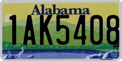 AL license plate 1AK5408