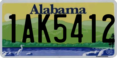 AL license plate 1AK5412
