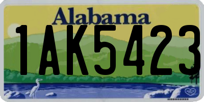 AL license plate 1AK5423