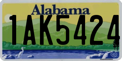 AL license plate 1AK5424