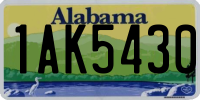 AL license plate 1AK5430