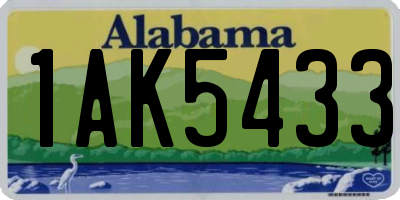 AL license plate 1AK5433