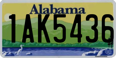 AL license plate 1AK5436
