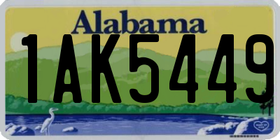 AL license plate 1AK5449