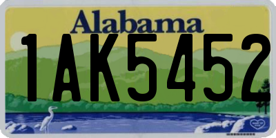 AL license plate 1AK5452