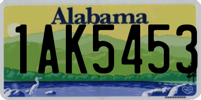 AL license plate 1AK5453
