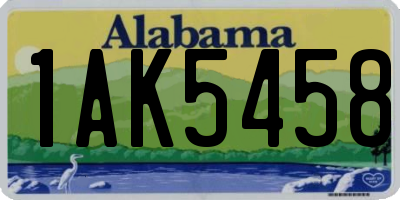 AL license plate 1AK5458
