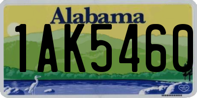 AL license plate 1AK5460