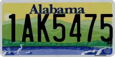 AL license plate 1AK5475