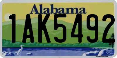 AL license plate 1AK5492