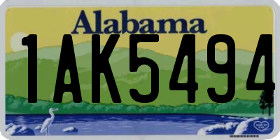 AL license plate 1AK5494
